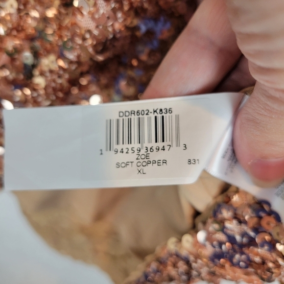NWT Dress The Population Zoe Sequin Body Con Minidress in Soft Copper Size XL - Picture 14 of 14